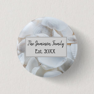 Personalised Family Sea Shell    3 Cm Round Badge