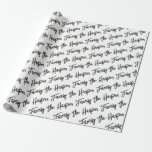 Personalised Family Signature Modern Script Black Wrapping Paper<br><div class="desc">Personalised wrapping paper for all of your gifting.</div>