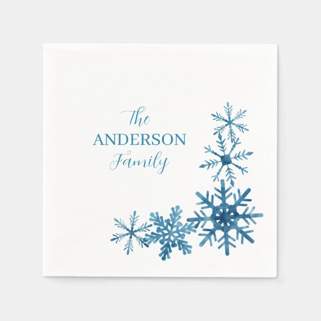 Personalised Family Signature Snowflake Napkin (Front)