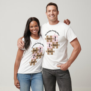 Personalised Family T-Shirt - Five Puzzle Pieces
