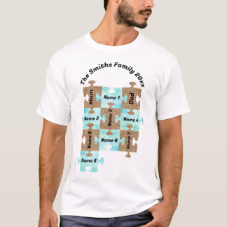 Personalised Family T-Shirt - Ten Puzzle Pieces