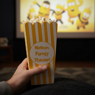 Personalised family theatre popcorn favour box