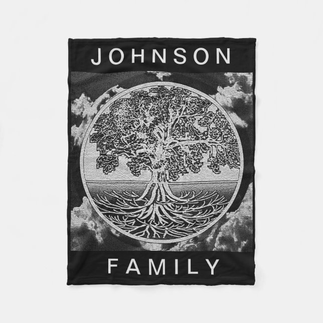 Personalised Family Tree Fleece Blanket (Front)