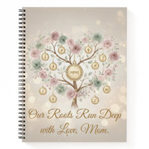 Personalised Family Tree Floral Notebook