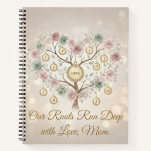 Personalised Family Tree Floral Notebook