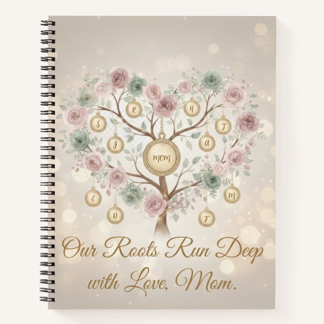 Personalised Family Tree Floral Notebook (Front)