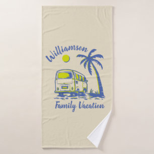 Personalised family vacation bath towel set
