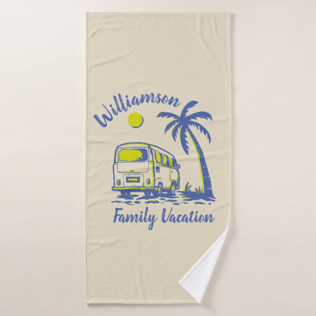 Personalised family vacation bath towel set (Bath Towel)