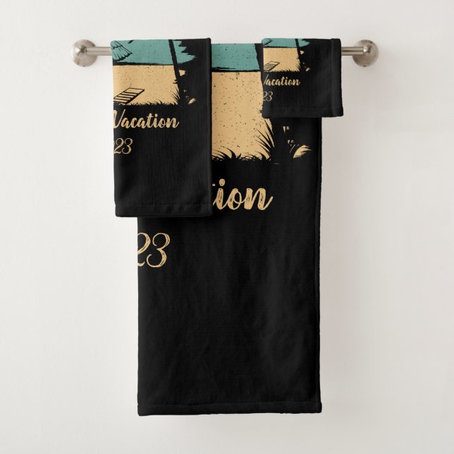 Personalised family vacation bath towel set (Insitu)