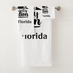 Personalised family vacation bath towel set