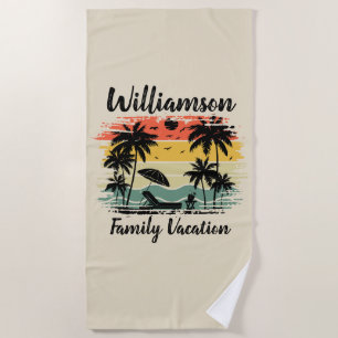 Personalised family vacation beach towel