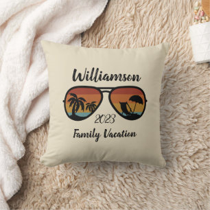 Personalised family vacation cushion