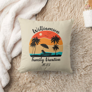 Personalised family vacation cushion