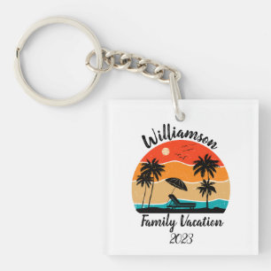 Personalised family vacation key ring