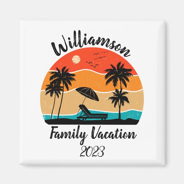 Personalised family vacation magnet (Front)