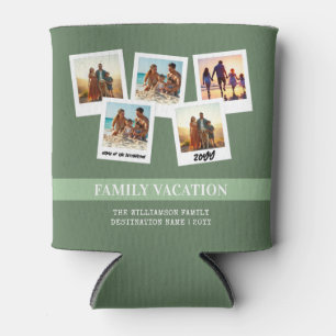 Personalised Family Vacation Modern Snapshot Style Can Cooler