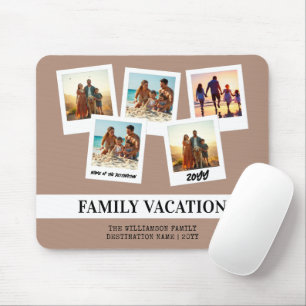 Personalised Family Vacation Modern Snapshot Style Mouse Pad