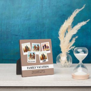 Personalised Family Vacation Modern Snapshot Style Plaque