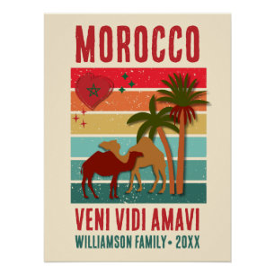 Personalised Family Vacation MOROCCO Glossy  Poster