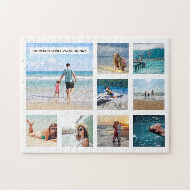 Personalised Family Vacation Photos Jigsaw Puzzle (Horizontal)