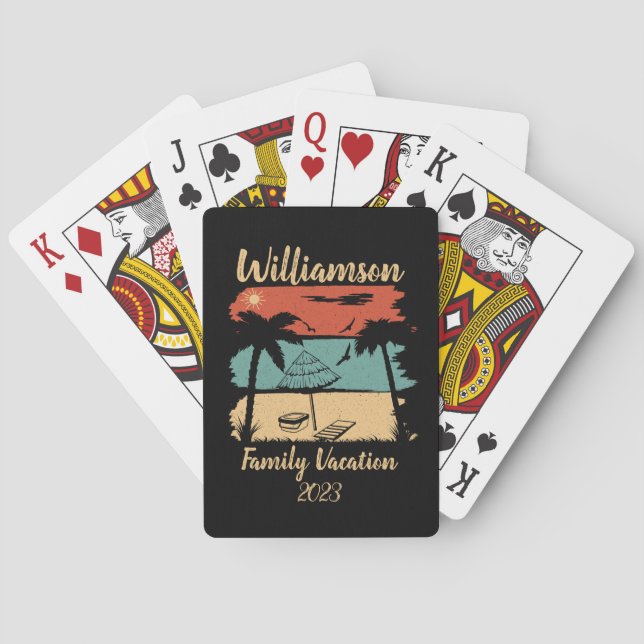 Personalised family vacation playing cards (Back)