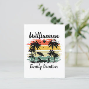 Personalised family vacation postcard