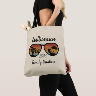 Personalised family vacation tote bag