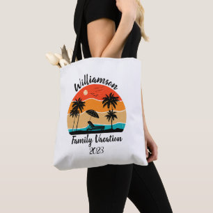 Personalised family vacation tote bag