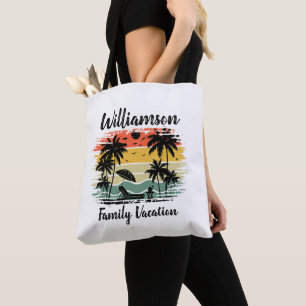 Personalised family vacation tote bag