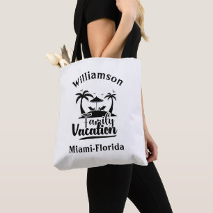 Personalised family vacation tote bag