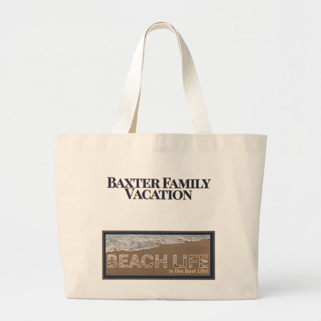 Personalised Family Vacation Tote | Custom Beach (Front)