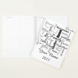Personalised Family words Planner