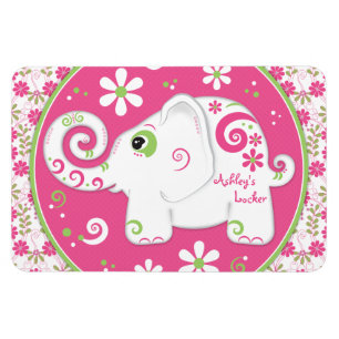 Personalised Fancy Decorated Elephant Flat Magnet