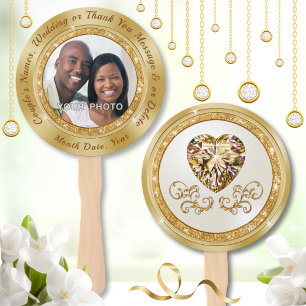 Personalised Fans for Wedding with PHOTO or Delete