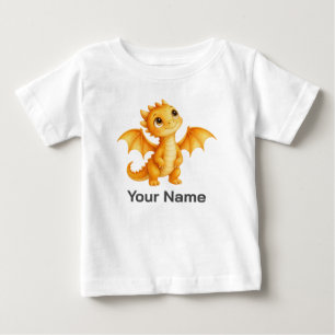 Personalised Fantasy Curious Baby Dragon Kids T-Shirt