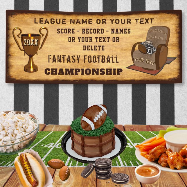 Personalised Fantasy Football Championship Banner (Custom, Fantasy Football Championship Banner. Fantasy Football Party Ideas, Supplies and Decorations)