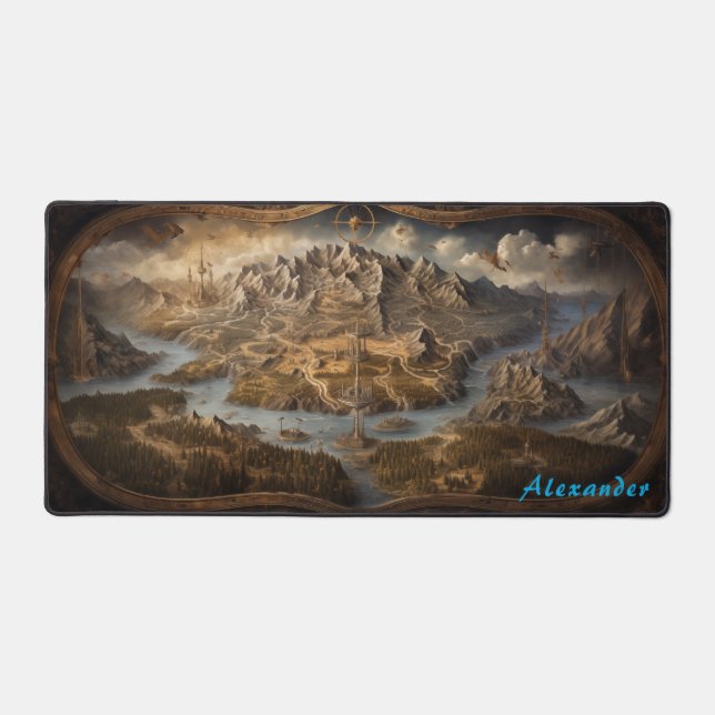 Personalised Fantasy Map Desk Mat (Front)