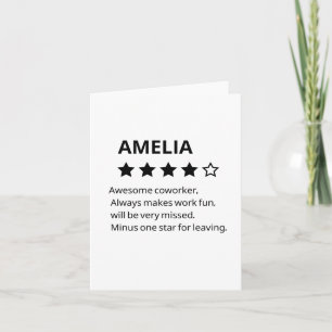 Personalised Farewell Gift – Funny 4-Star Coworker Invitation