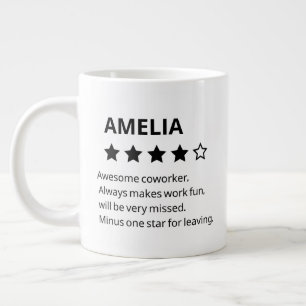 Personalised Farewell Gift – Funny 4-Star Coworker Large Coffee Mug