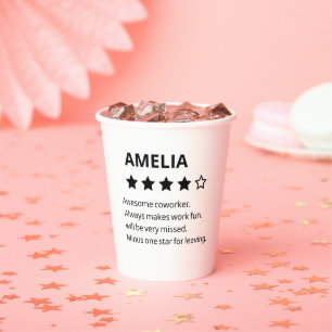 Personalised Farewell Gift – Funny 4-Star Coworker Paper Cups