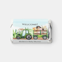 Personalised Farm Animals Green Tractor Party