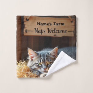 Personalised Farm Cat Towel