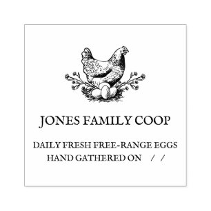 Personalised Farm Fresh Eggs Custom Chicken Coop Rubber Stamp