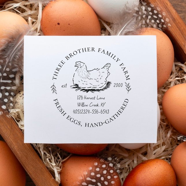  Personalised Farm Fresh Eggs Homestead & Contact Rubber Stamp (Creator Uploaded)