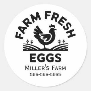 Personalised Farm Fresh Eggs Sticker