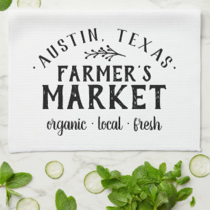 Personalised Farmer's Market Farmhouse Tea Towel