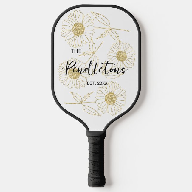 Personalised Farmhouse Chic Sunflower Pickleball Paddle (Front)