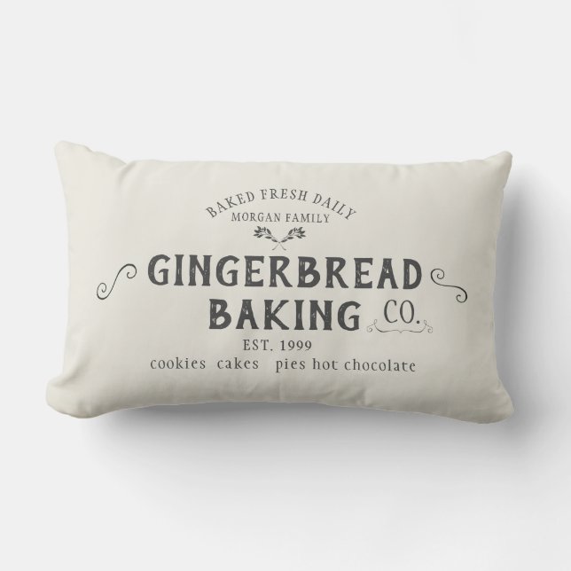 Personalised Farmhouse Holiday Throw Pillow (Front)