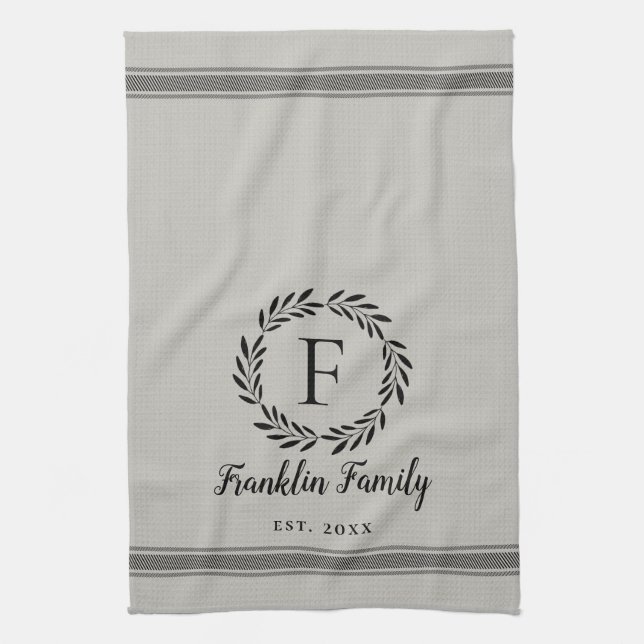 Personalised Farmhouse Kitchen Dish Towel (Vertical)