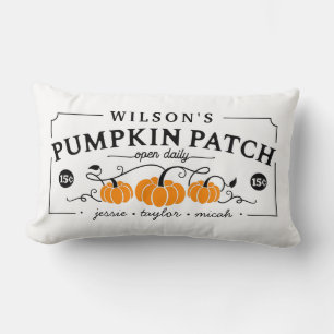 Personalised Farmhouse Pumpkin Patch Lumbar Cushion